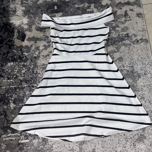 Allegra K Stripped Off the Shoulder Dress